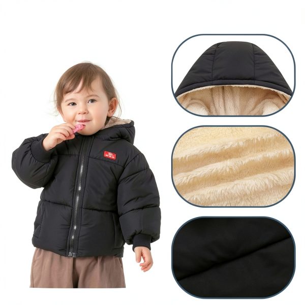 Kids Winter Puffer Coat Generic Polyester Hood-2