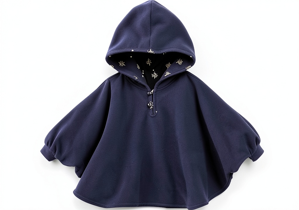 Baby girls wearing the hooded cape poncho coat
