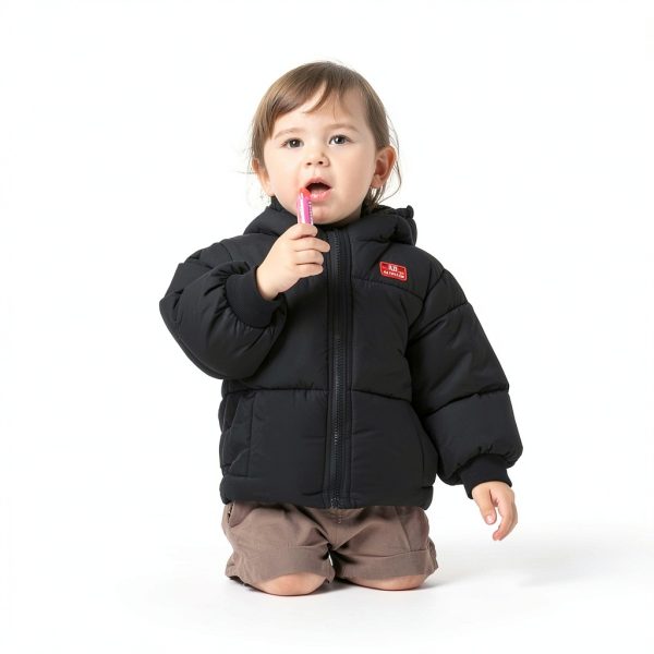 Kids Winter Puffer Coat Generic Polyester Hood-1