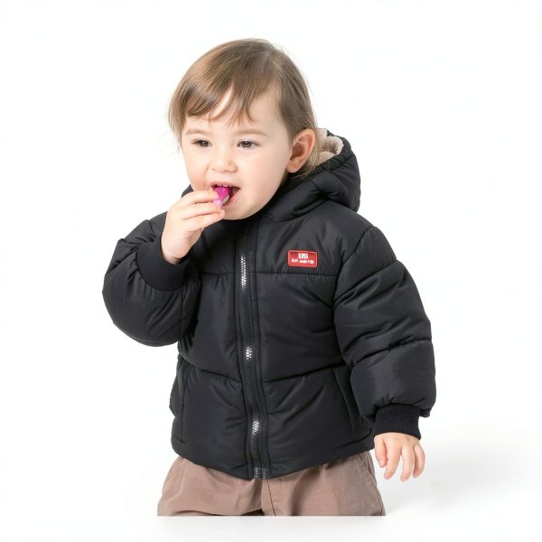 Kids Winter Puffer Coat Generic Polyester Hood-4