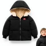 Kids Winter Puffer Coat Generic Polyester Hood-0