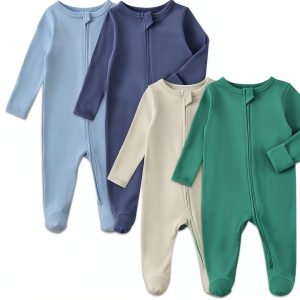 Aablexema Baby Boys One-Piece Footies Soft Cotton-0