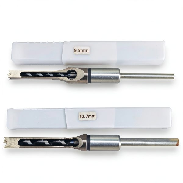 6pcs Square Hole Mortise Chisel Drill Bit Tools, 5/8" 9/16" 1/2" 3/8" 5/16" 1/4" HSS Woodworking Hole Saw Mortising Chisel Drill Bit Set, Different Sizes-2