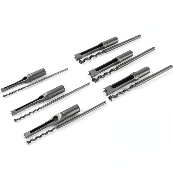 6pcs Square Hole Mortise Chisel Drill Bit Tools, 5/8" 9/16" 1/2" 3/8" 5/16" 1/4" HSS Woodworking Hole Saw Mortising Chisel Drill Bit Set, Different Sizes-6