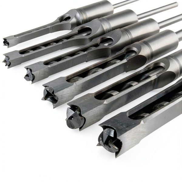 6pcs Square Hole Mortise Chisel Drill Bit Tools, 5/8" 9/16" 1/2" 3/8" 5/16" 1/4" HSS Woodworking Hole Saw Mortising Chisel Drill Bit Set, Different Sizes-7